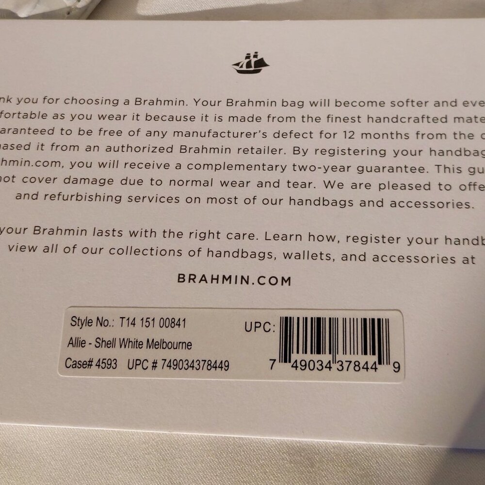 SOLD BRAHMIN Allie Shell White Melbourne Slingback Bag & Cheryl Cardholder SET - Picture 3 of 16